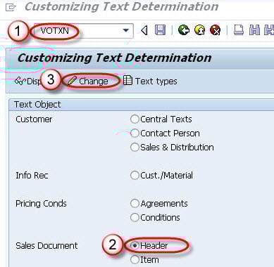 Text Determination for Sales Document Header