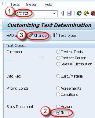 Text Determination for Sales Document Item