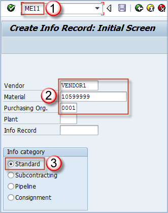 Create a Purchase Info Record in SAP