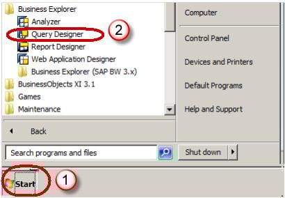 SAP Accessing Query Designer