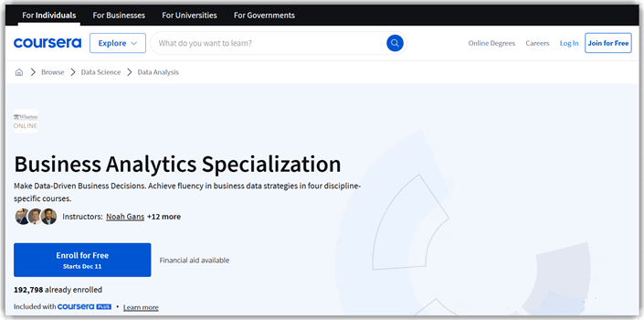 Business Analytics Specialization