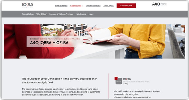 CFLBA (Certified Foundation Level Business Analysis)