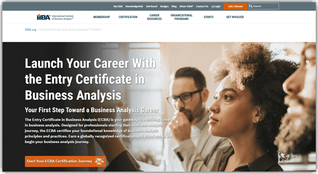 Entry Certificate in Business Analysis