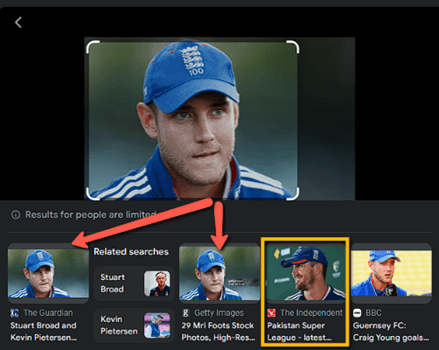 The image in the yellow box is unrelated to my search