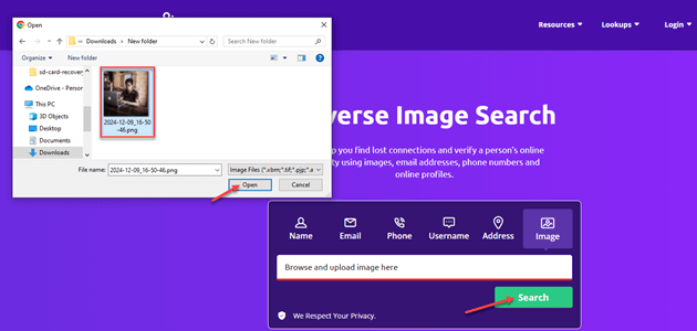 Use Social Catfish Reverse Image Search