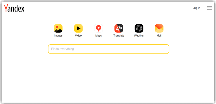 Yandex Images search interface