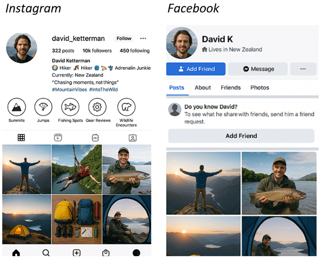 Instagram profile comparison