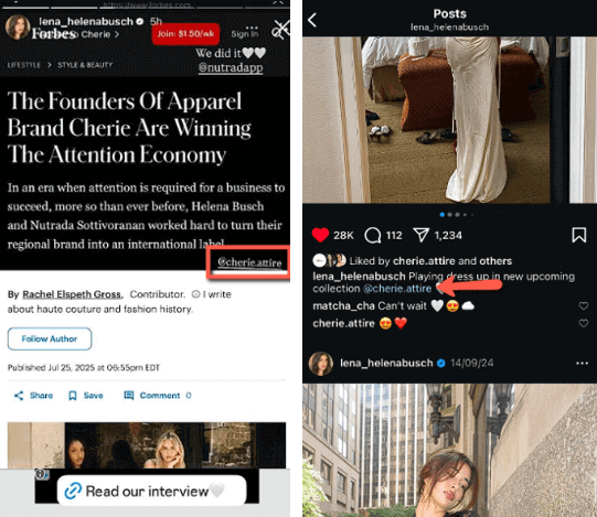 Instagram tags and highlights