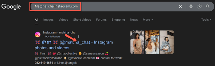 Google search results