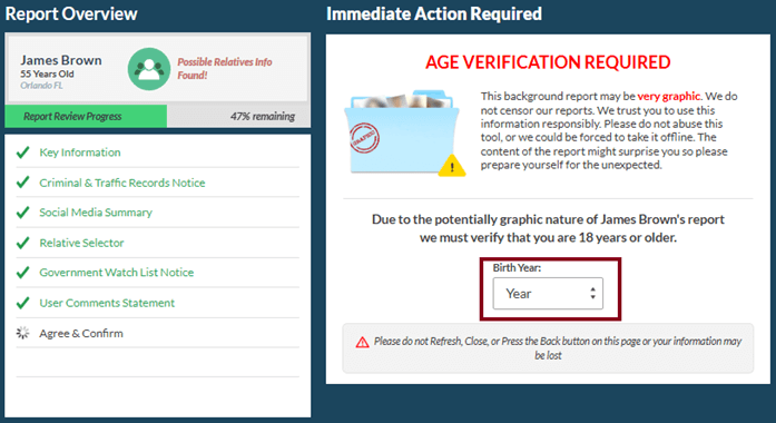 Open Report verification