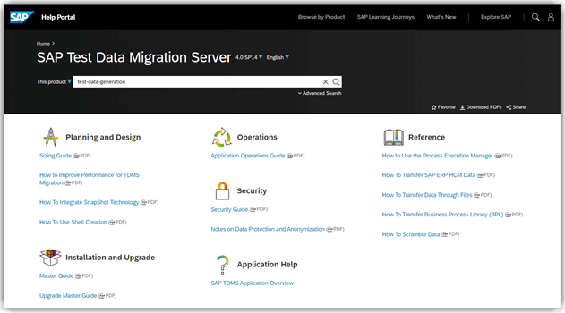 SAP Test Data Migration Server