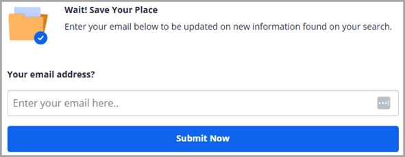 Social Catfish email verification step