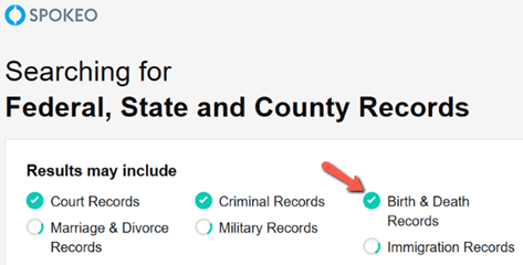 Spokeo's Name Search to Lookup Individual's Birthday