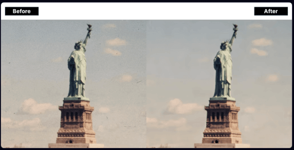 Dust & Scratch Removal feature interface