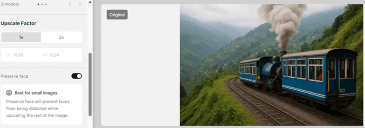 Upscale feature demonstration