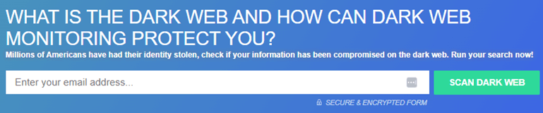 Dark Web Scan feature
