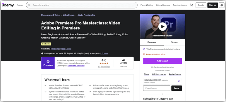 Adobe Premiere Pro Masterclass: Video Editing in Premiere