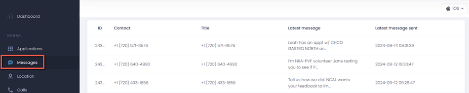 Call Log and SMS Feature on iOS