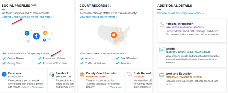 Spokeo search results