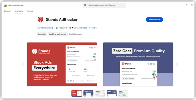 Stands Free Adblocker
