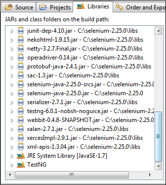 Setting up a new TestNG Project